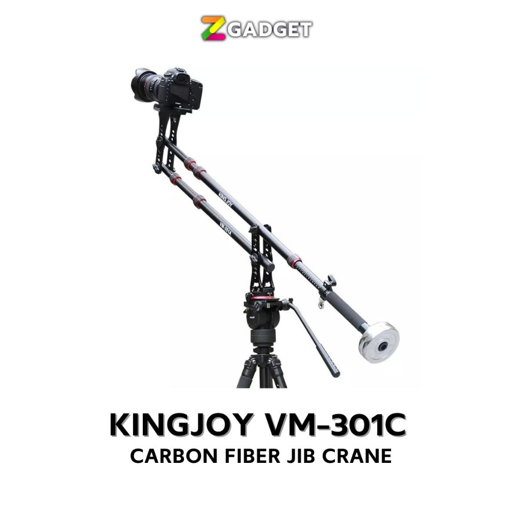 Kingjoy VM-301C Carbon Fiber Jib Crane with Locking Panning Head ขาตั้งกล้อง คาน สำหรับถ่าย Video