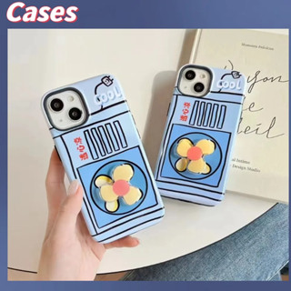 คูปองเคลม🎀คสไอโ case for iphone 11 12 ตัวยึดพัดลมหมุนบุคลิกภาพแฟชั่นที่เรียบง่าย เคส 14 13 12 11 pro max tpu case