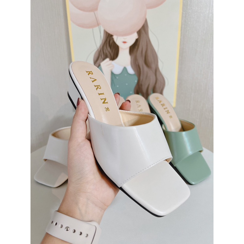 Rarin รุ่น Sugar รองเท้าส้นเตี้ย 1.5 นิ้ว รองเท้าบาร์บี้ สาวออฟฟิศ