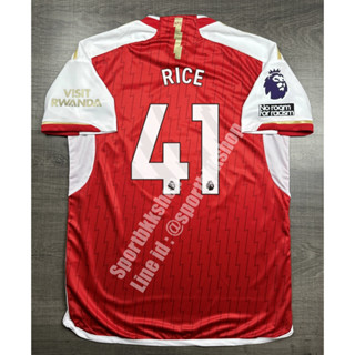 เสื้อฟุตบอล Arsenal Home อาเซน่อล เหย้า 2023/24 อาร์ม EPL เบอร์ชื่อ 41 RICE