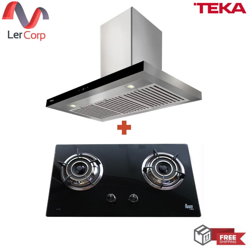 (TEKA) เตาแก๊ส GL 73 2G AI AL 2TR + เครื่องดูดควันติดผนัง รุ่น LDH TC 90.1
