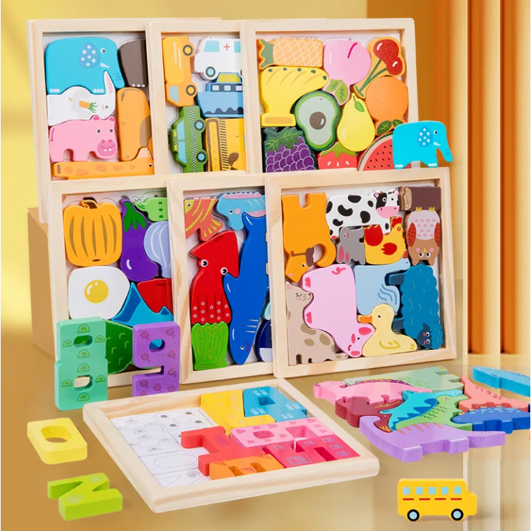 Baby 3 years old entry level puzzle animal fruit creative cute theme three-dimensional puzzle kindergarten enlightenment