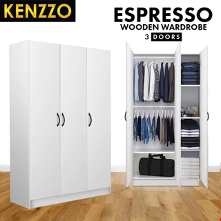 🚚พร้อมส่ง KENZZO: ตู้เสื้อผ้า ตู้เสื้อผ้าไม้ 2ประตูและ3ประตู คุณภาพดี แข็งแรง (2 or 3 Door Wardrobe)