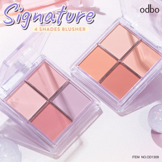 บลัชออน 4 เฉดสี เม็ดสีแน่น ติดทน ODBO(โอดีบีโอ) SIGNATURE 4 SHADES BLUSHER