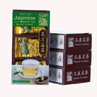 [I-Market] ใบชาเขียว อบมะลิ ตรานกยูง Jasmine Green Tea (กล่องละ 9 ซอง ซองละ 10 กรัม)