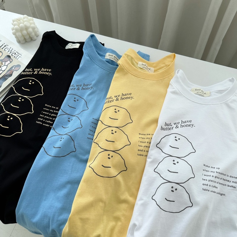 Sugarbeetshop | F117 but we have butter & honey เสื้อโอเวอร์ไซต์ oversize เสื้อยืดผ้า cotton