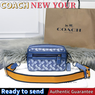 พร้อมส่ง🌟แท้ 💯%Coach camera bag กระเป๋าสะพายข้างผู้ชาย กระเป๋าสะพายข้าง Carriage Motif สุดคลาสสิค F89084