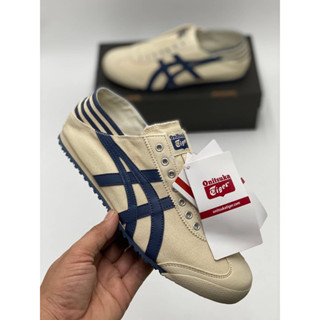 รองเท้าOnitsuka Tiger Mexico รองเท้าโอนิซึกะไทเกอร์ แบบผ้าสลิปออน/ไม่มีเชือก【รับประกันสินค้าตรงปก✔แท้100% ✅Size:37-45eu】