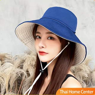 หมวกถัง ใส่ได้"สองด้าน" กันแดดกลางแจ้ง เดินเขา Double-sided sun hat