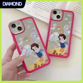 💲คูปองเคลม💲เคสไอโฟน case for iphone 11 12 หิมะสีขาว เจ้าหญิง เคส 14 13 12 11 pro max กระจกเงา กันกระแทก ป้องกันการหล่น