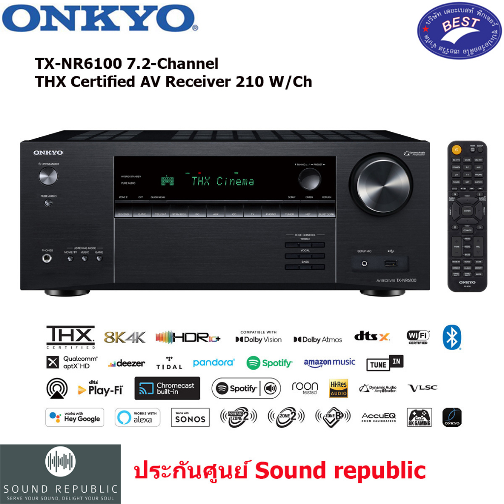 Onkyo TX-NR6100 7.2-Channel THX Certified AV Receiver