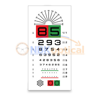 แผ่นป้ายวัดสายตา  (วัสดุฟิวเจอร์บอร์ด) ระยะ 6 เมตร