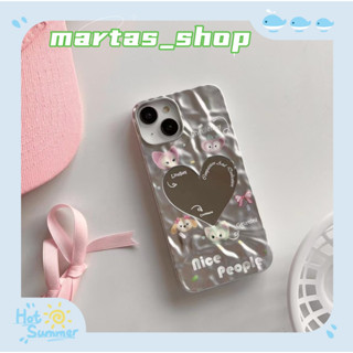 ❤️ส่งของขวัญ❤️ เคสไอโฟน 11 12 13 14 Pro Max พื้นผิวกระจก แฟชั่น เรียบง่าย ฤดูร้อน สาวน่ารักหัวใจ Case for iPhone สาวน่าร