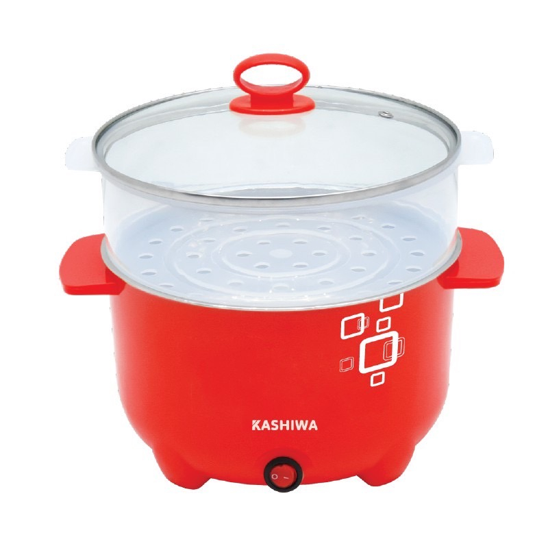 KASHIWA หม้อต้ม หม้อสุกี้ หม้อไฟฟ้า พร้อมซึ้งนึ่ง รุ่น KW-107 อุ่น ตุ๋น ต้ม นึ่ง อเนกประสงค์ หม้อเคลือบ (เกรดบี)