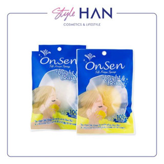 Onsen Soft Konjac Sponge Hemisphere Shape ฟองน้ำใยบุกนุ่มแบบกลม สำหรับขัดผิวหน้า