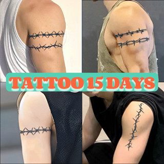 [พร้อมส่ง] TATTOO 15 DAYS ติดได้นาน 15 วัน ลายเท่ๆ ติดได้เหมือนรอยสักจริง ติดแรกๆจะไม่เห็นไม่ชัด ต้องให้เวลาผ่านไ