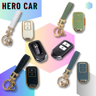 HONDA HR-V/CR-V/BR-V/JAZZ Smart Key 2ปุ่ม ปลอกหุ้มกุญแจรีโมทรถยนต์​ TPU เคสกุญแจรีโมทรถยนต์ ซองกุญแจรถยน์แบบหุ้มเต็ม