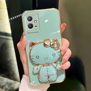 เคส กระจกคิตตี้ ตั้งได้ สำหรับรุ่น Vivo V29 V27 Y27  Y21 Y21s Y33T T1X Y33s Y11 Y12 Y15 Y17 Y20 Y20s Y12s Y12a Y3s