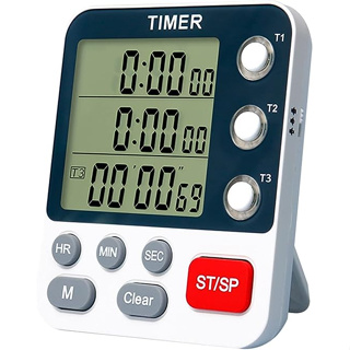 นาฬิกาจับเวลา Digital 3 Channel Kitchen Timer Kitchen Timer LCD Timer แบบพกพา สำหรับทำอาหาร