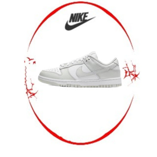 ของแท้ 100 %Nike Dunk Low "Photon Dust" รองเท้าผ้าใบส้นเตี้ยสตรีกันลื่นน้ำหนักเบาสีขาวเทา