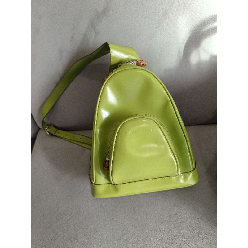 กระเป๋าคาดอก Gucci Bamboo สีเขียว มือ ✌🏻 ของแท้ 💯