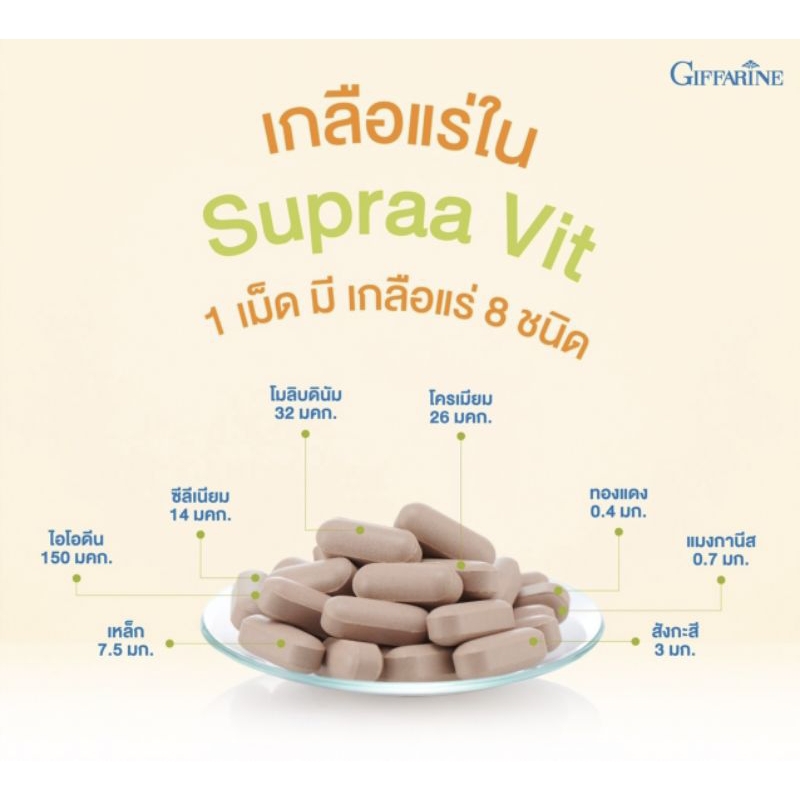 วิตามินรวม เกลือแร่รวม กิฟฟารีน ผู้หญิง ซุปรา รูปที่ 4