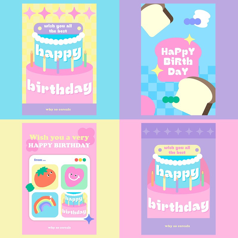 postcard 4*6” โปสการ์ดอวยพรวันเกิด การ์ด Happy birthday การ์ดอวยพร HBD card