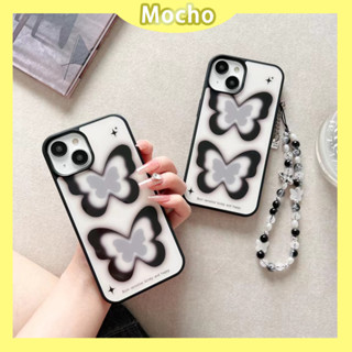 💕พร้อมส่ง💕iPhone 14 13 12 11 Pro Max เคส for เคสไอโฟน11 น่ารัก บางเบาพกพาง่าย การ์ตูน ผีเสื้อ Y2k แฟชั่น โซ่มุก Case