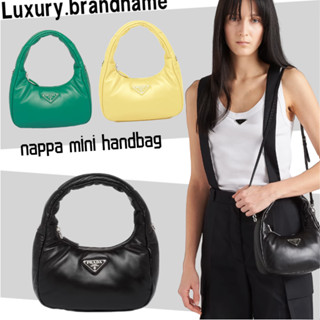 ปราด้า Prada/กระเป๋าถือ nappa mini บุนวมนุ่ม/กระเป๋าสุภาพสตรี