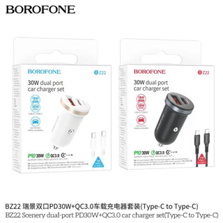 Borofone หัวชาร์จในรถยนต์ รุ่น BZ22  Type-C PD+USB QC 30W Car Charger ชาร์จเร็วสำหรับTC TO TC