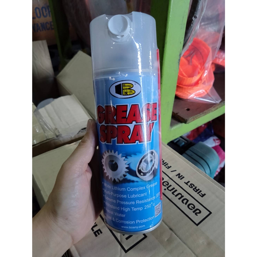 สเปรย์จารบีขาว Bosny ขนาด 400 ml สเปรย์จารบี จารบีขาว สเปรย์จาระบี Grease Spray