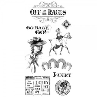 GRAPHIC 45 OFF TO THE RACES CLING STAMPS #1