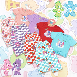 ชุดเด็ก Care Bear แคร์แบร์ ชุดหมีแคร์แบร์ แขนสั้น+ขายาว ผ้าร่อง (KD84)