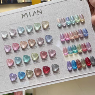 พร้อมส่ง🇹🇭สีเจลทาเล็บ ลูกแก้ว ออโรร่า Milan 24 สี แถม ชาร์ทสี