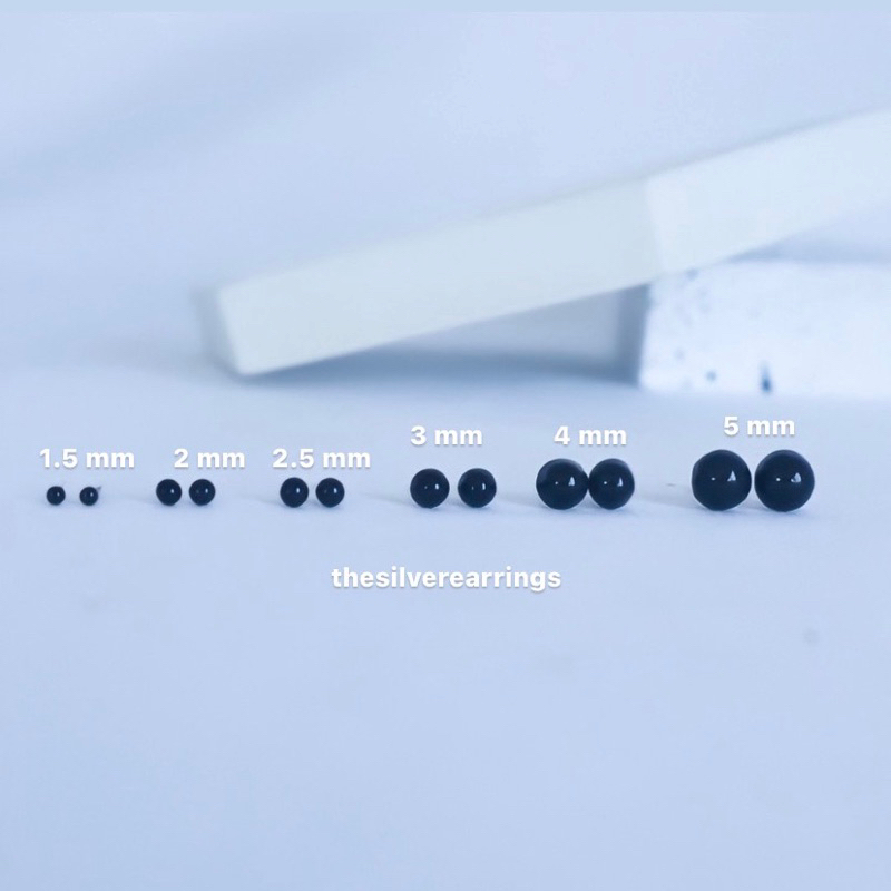 silver925, ต่างหูเงินแท้ : หมุดกลมพ่นดำ ราคา ถูกที่สุด ดีลบีเคเค