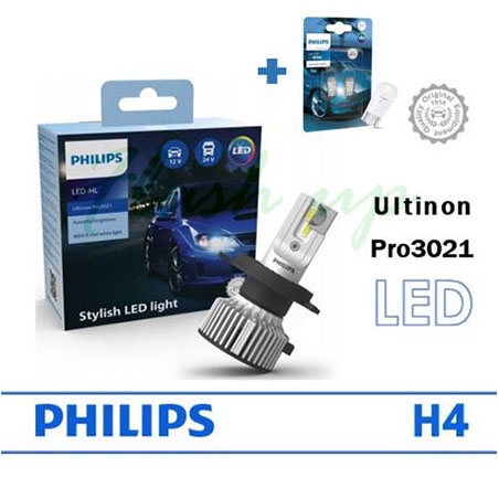 Philips Ultinon Pro3021 LED GEN3 หลอดไฟหน้ารถยนต์ สว่างกว่าไฟเดิม 150 % 6000K ของแท้ รับประกันสินค้า