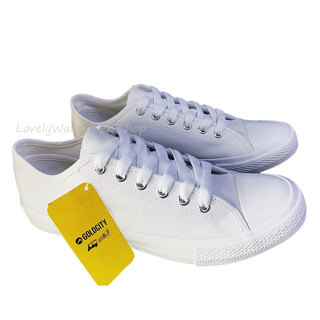 ราคา(พร้อมส่ง🚛)GoldCity รองเท้าผ้าใบสีขาวพื้นนุ่มใส่ทน Size 35-45