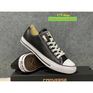 Converse⭐Chuck Taylor All Star Low หนังแท้100% รองเท้าคอนเวิร์ส แบบหนัง พร้อมกล่อง+อุปกรณ์ครบ รองเท้าผู้ชาย✅Size:37-44eu