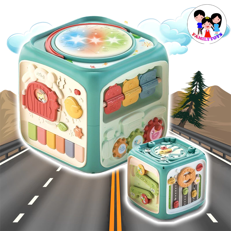 familytoys168 กล่องกิจกรรมรูปทรงเรขาคณิต 6 เหลี่ยมมีเสียงเพลง YL711 - รูปที่ 1