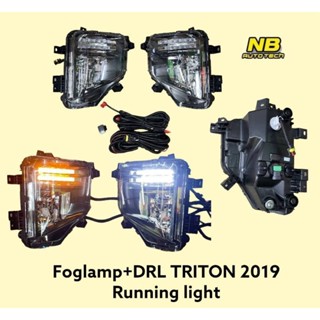 ไฟตัดหมอก ไฟเดไลท์ Triton 2019 2020 2022 led มีไฟเลี้ยว Foglamp Drl Mitsubishi Triton Lef