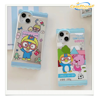 ✨ส่งของขวัญ✨เคส for iPhone 11 14 Pro Max Case for iPhone 12 13 ป้องกันการตก การป้องกัน พื้นผิวกระจก บรรจุภัณฑ์ขนม การ์ตู