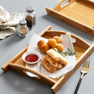 wooden tray ถาดไม้ ถาดไม้มินอมอล ถาดเสิร์ฟ สี่เหลี่ยม ถาด ไม้ ถาด ไม้เสริฟ  ถาดเสริฟอาหาร 3ขนาด ถาดเสริฟกาแฟ