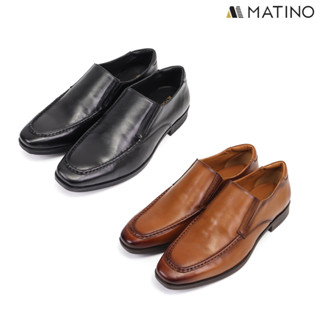 MATINO SHOES รองเท้าชายคัทชูหนังแท้ รุ่น MC/B 3013 - BLACK/TAN