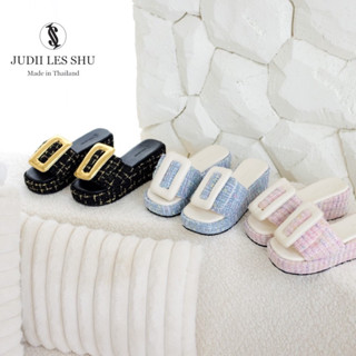 JUDII LES SHU รองเท้าผ้าทวิตหัวเข็มขัด รุ่น Cotton SIZE 34-45