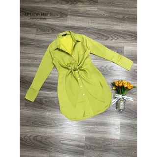 mini dress เชิ๊ตกระโปรงคอปก แขนยาว ทรงพอดีตัวใส่กำลังสวย สีสวยขับผิวใส่ได้ทุกโอกาส เนื้อผ้าดีมีน้ำหนัก