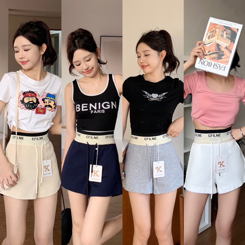 กางเกงขาสั้นแต่งเอวCสาวอวบใส่ได้ ป้ายK