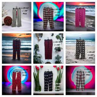 USA Fanal pajama (ผู้ใหญ่) (ผ้าสำลี ลายสก้อต การ์ตูน) รวมหญิงชาย คละไชน์ เอวยางยืด(พร้อมส่งทุกวัน)