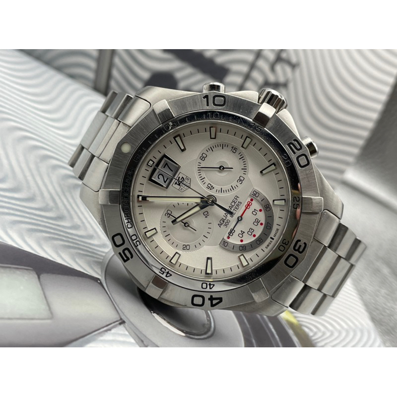 Tag Heuer Aquaracer Grande Date Silver Dial Men's Watch Ref.CAF101B
