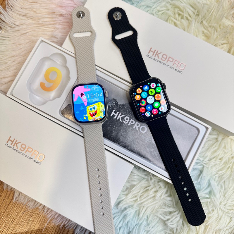 สมาทวอช รุ่น HK 9 Pro ขนาด 45 mm.  ได้สายผ้าสปอต เคส ฟิล์ม ของแท้มีประกัน