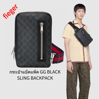 กระเป๋าผู้ชาย Gucci คลาสสิกใหม่ กระเป๋าแบ็คแพ็ค GG BLACK SLING BACKPACK